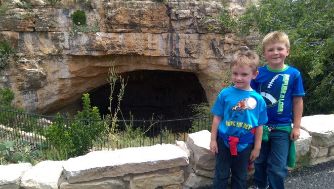The natural entrance to the caves of Carlsbad.